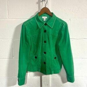 Charter Club Petite Green Cotton Blend Jacket Sz Small